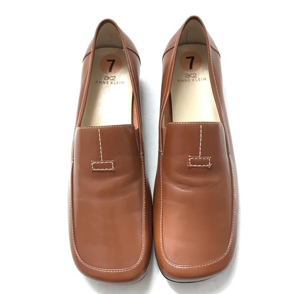 Anne Klein Shoes - Anne Klein brown leather loafers size 7 NWOT